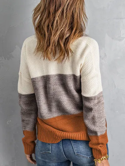 Stella Color Block Dropped Shoulder Sweater