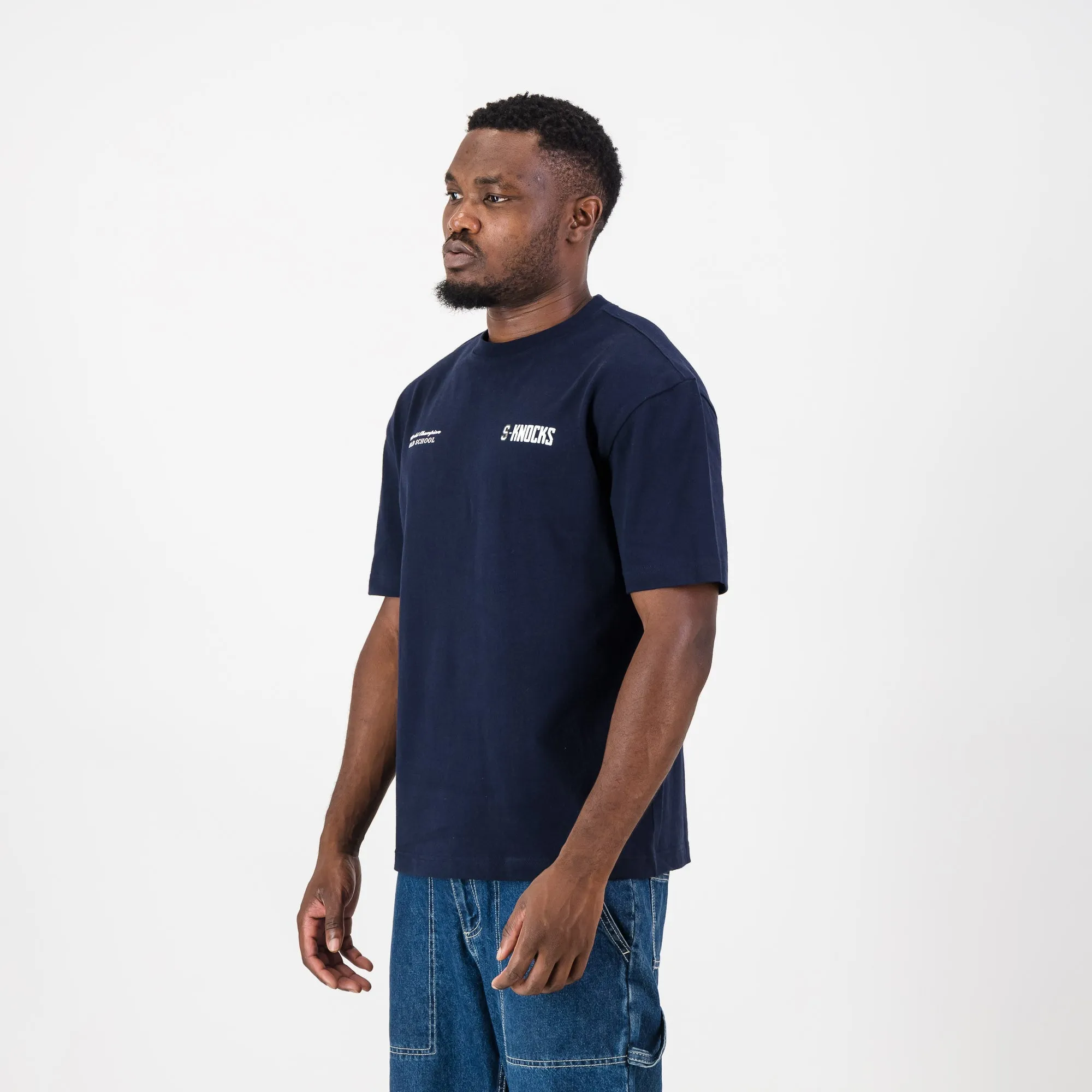 Stillknocks S-Knocks Boxy Crew Tee-Navy