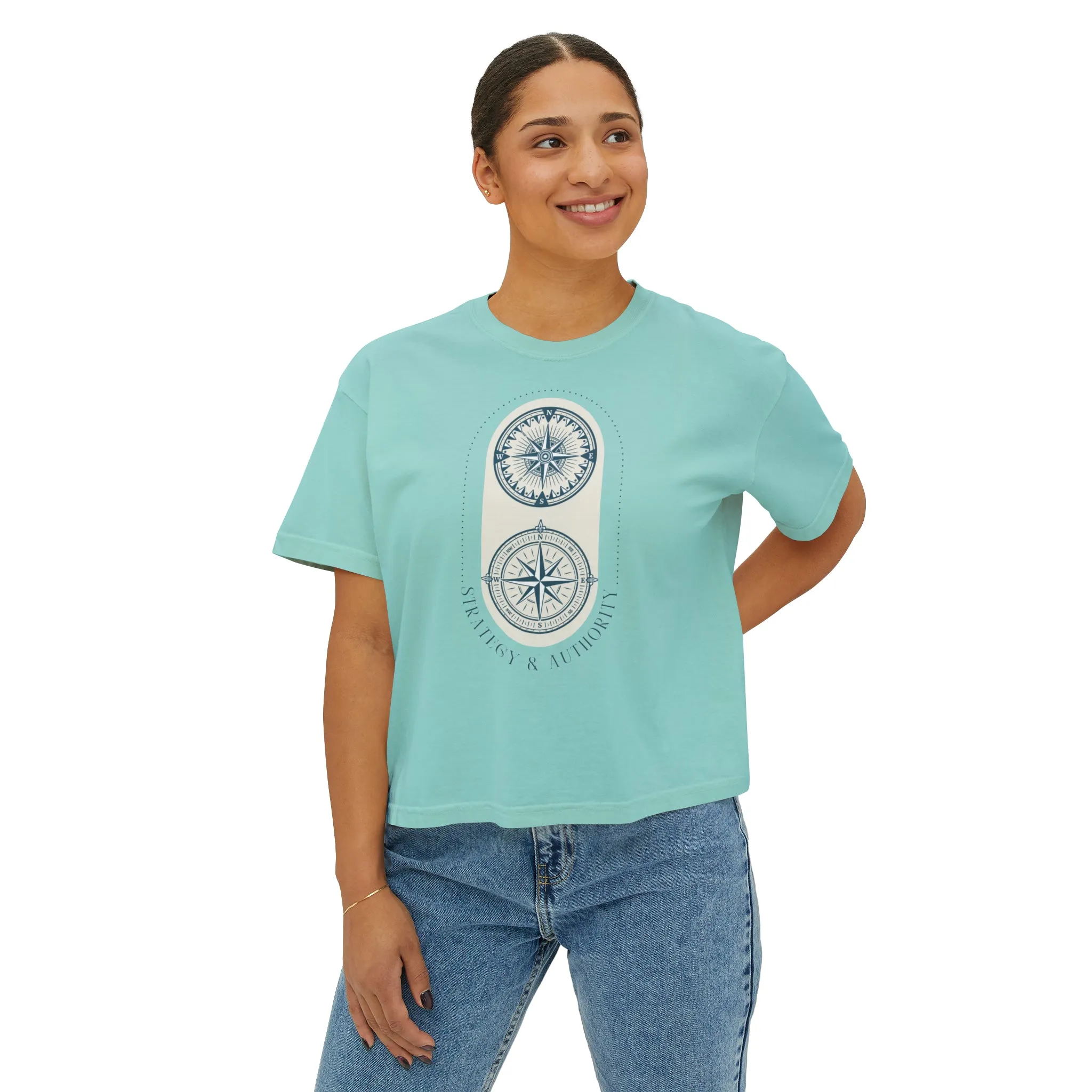 Strategy and Authority with Compass Women's Boxy Tee