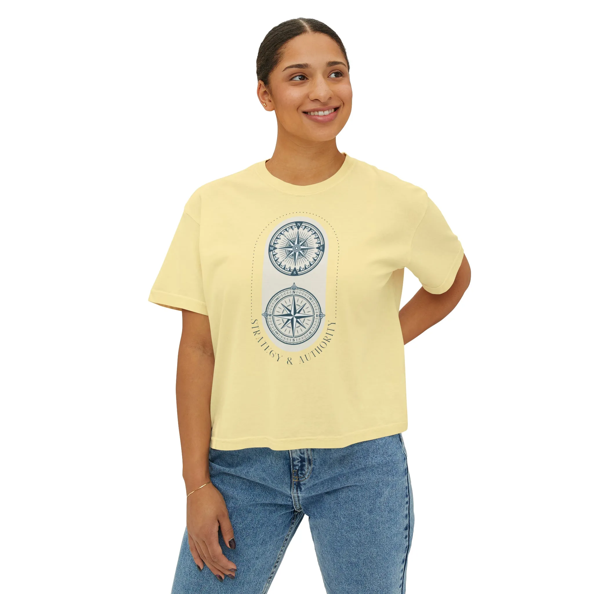 Strategy and Authority with Compass Women's Boxy Tee