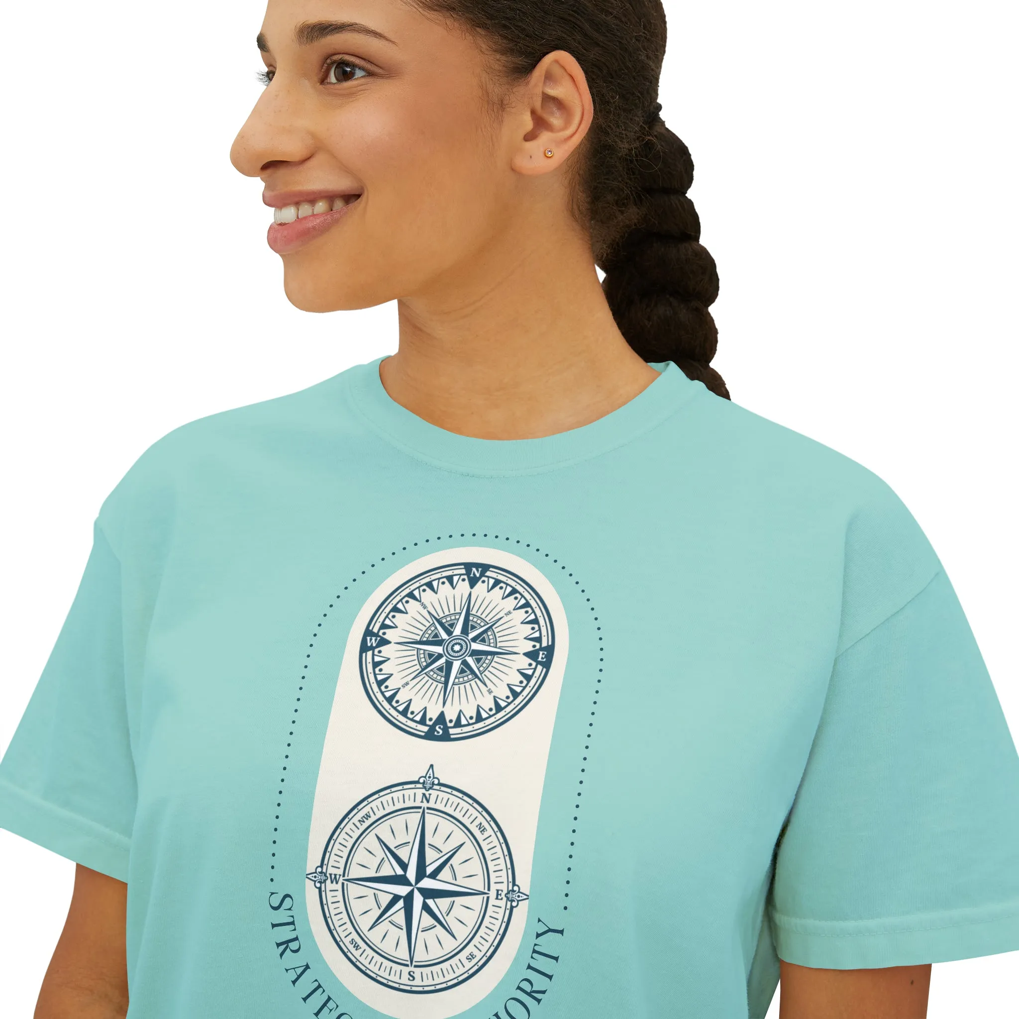 Strategy and Authority with Compass Women's Boxy Tee