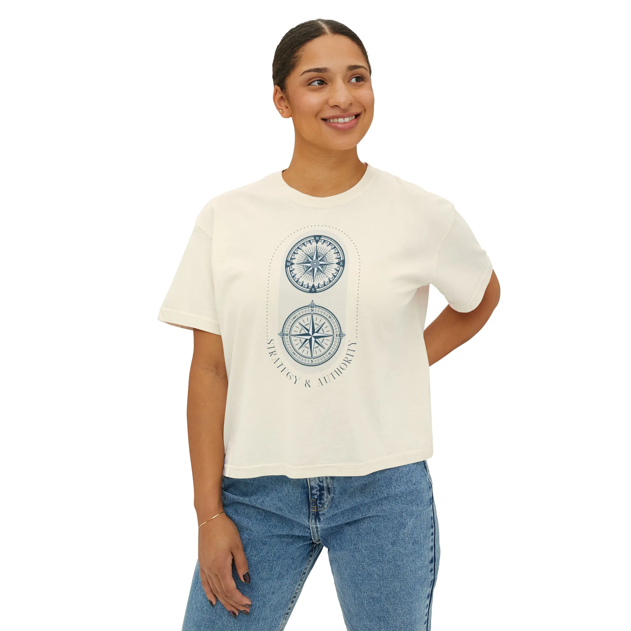 Strategy and Authority with Compass Women's Boxy Tee