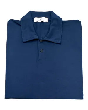 Stretch Cotton Polo T-Shirt - Navy