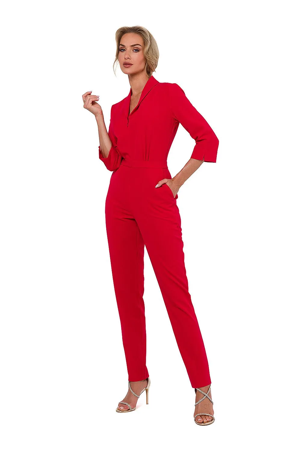 Structured Lined Collar Jumpsuit