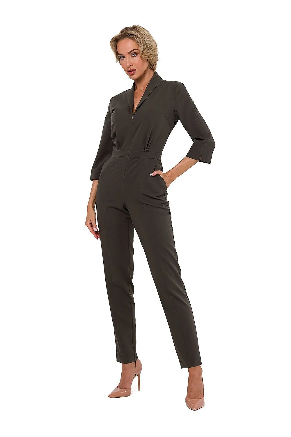 Structured Lined Collar Jumpsuit