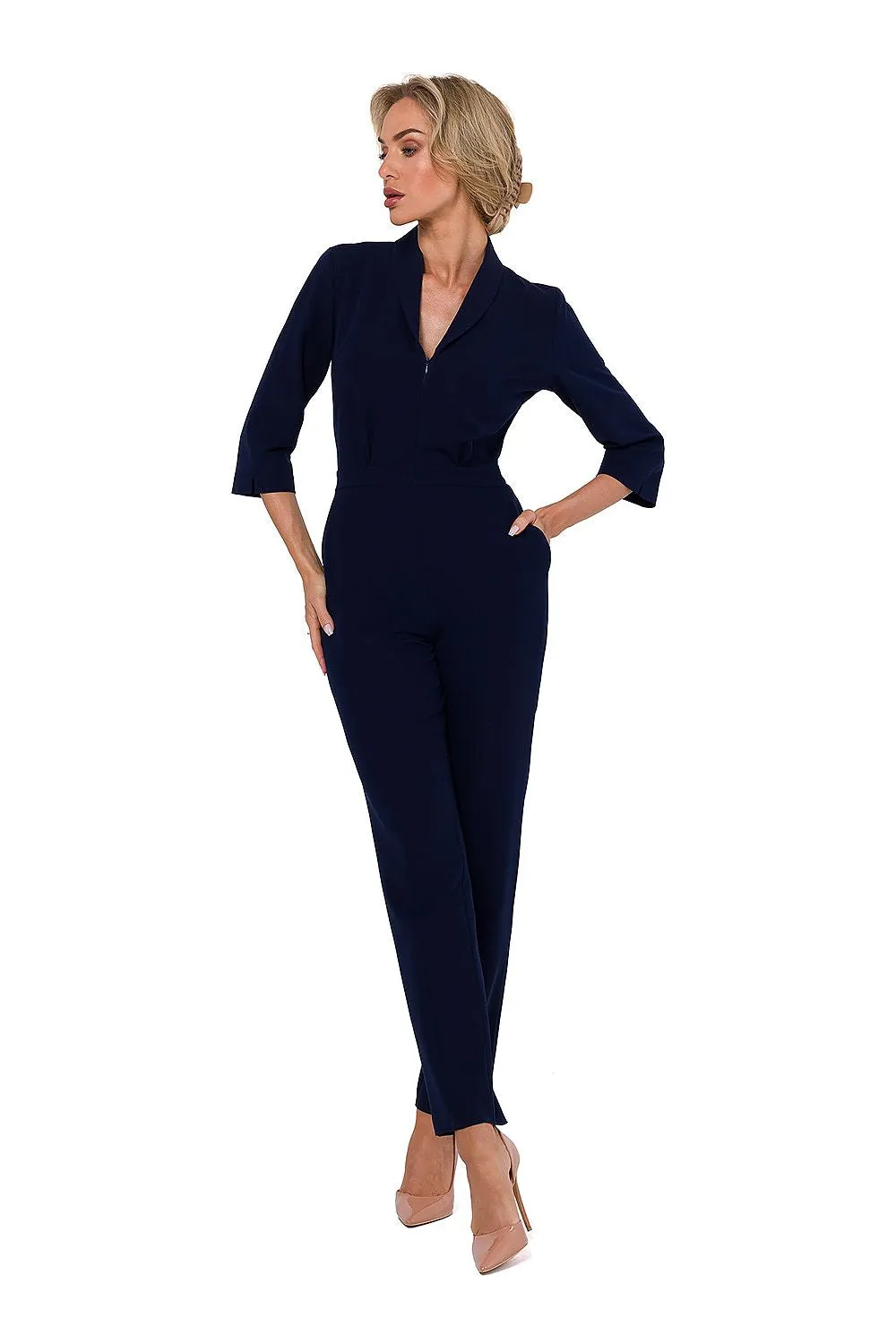 Structured Lined Collar Jumpsuit