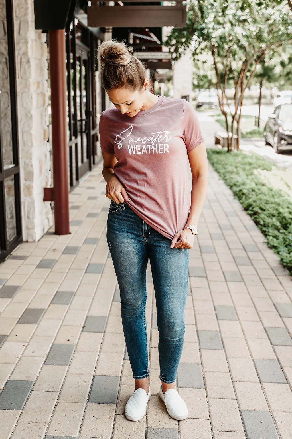 Sweater Weather Tee - Mauve