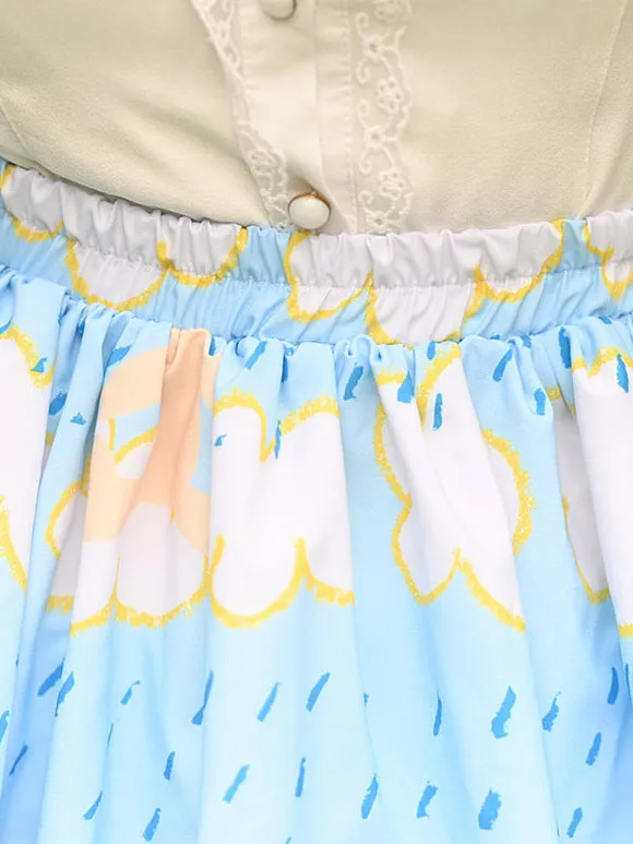 Sweet Lolita Overskirt Lace Light Sky Blue Tea Party Daily Casual Sweet Lolita Skirts