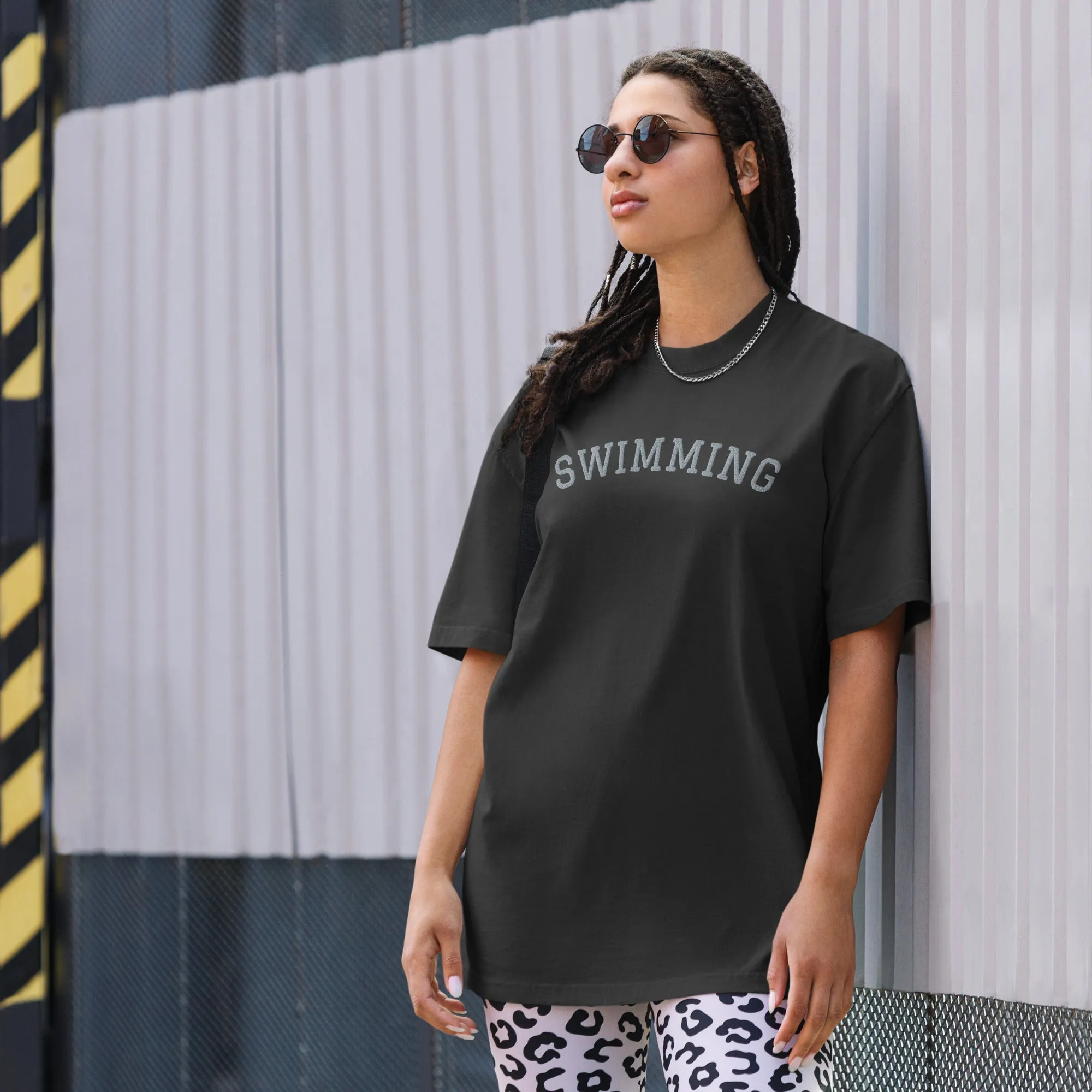 Swimming Oversized Embroidered T-shirt
