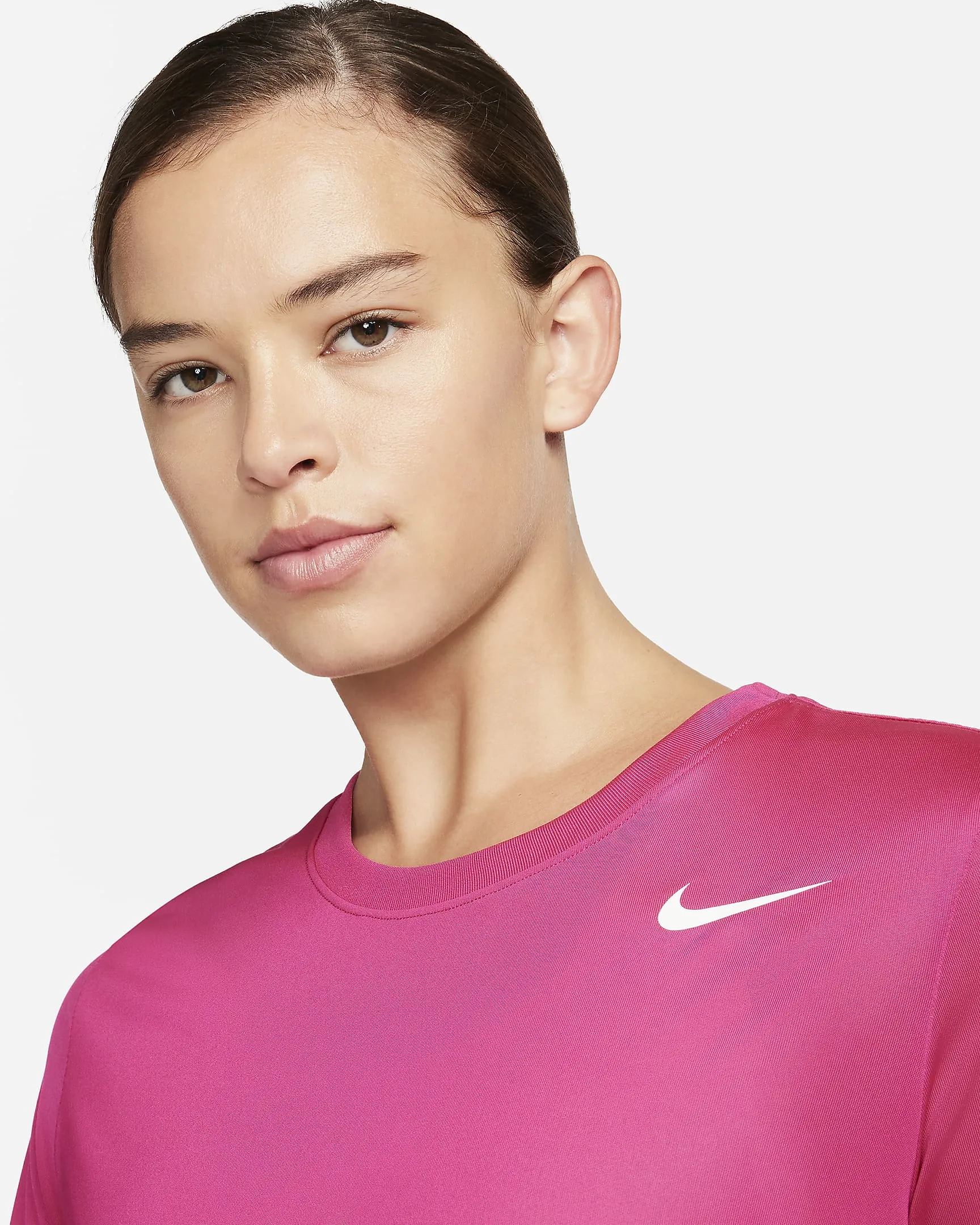 T SHIRT DONNA NIKE DRI-FIT SWOOSH RUN MAGLIA WOMAN RUNNING TEE NERA e FUCHSIA