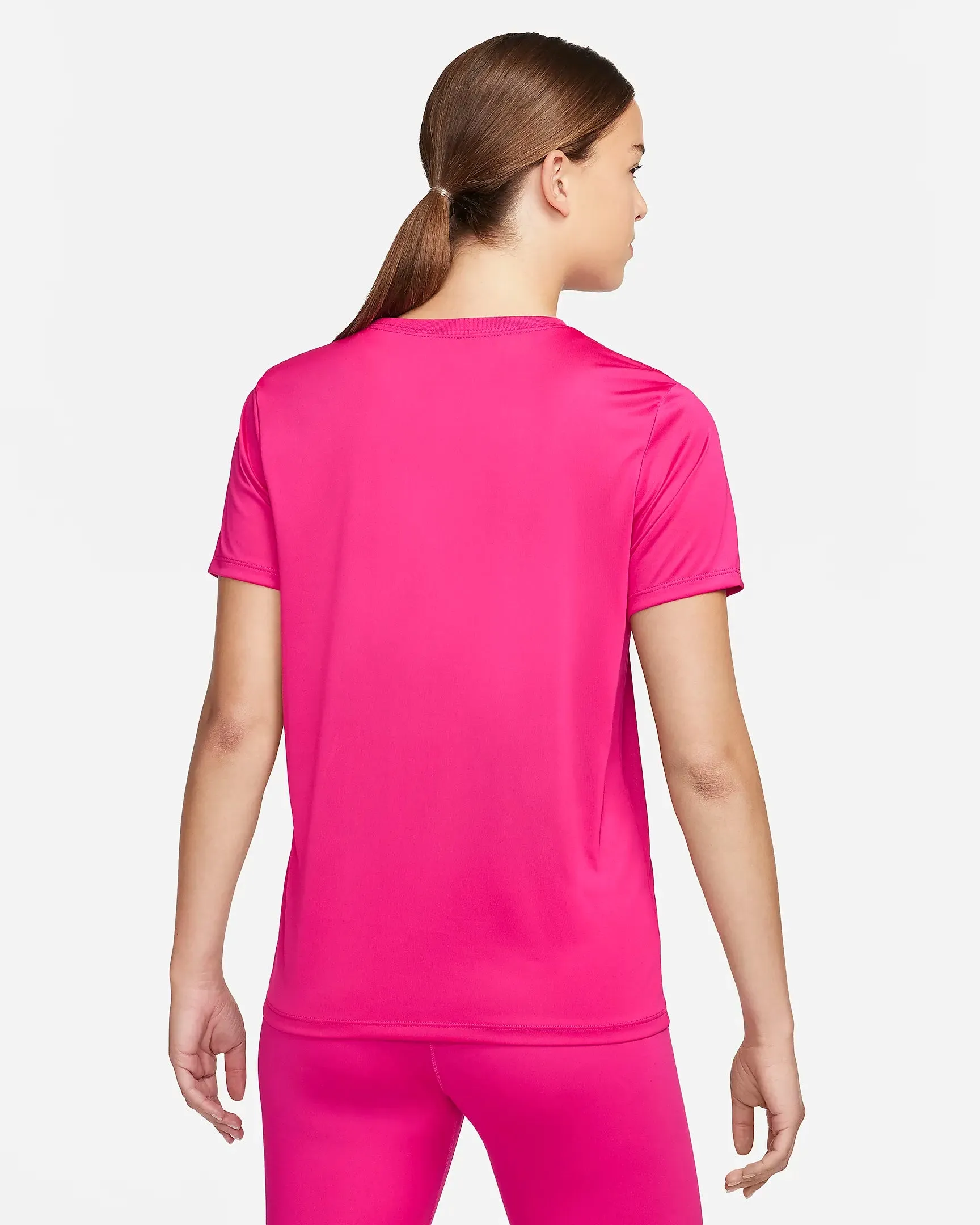 T SHIRT DONNA NIKE DRI-FIT SWOOSH RUN MAGLIA WOMAN RUNNING TEE NERA e FUCHSIA