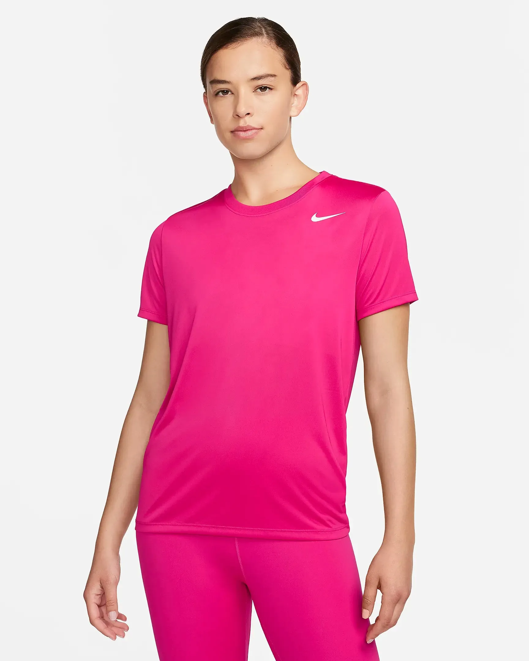 T SHIRT DONNA NIKE DRI-FIT SWOOSH RUN MAGLIA WOMAN RUNNING TEE NERA e FUCHSIA
