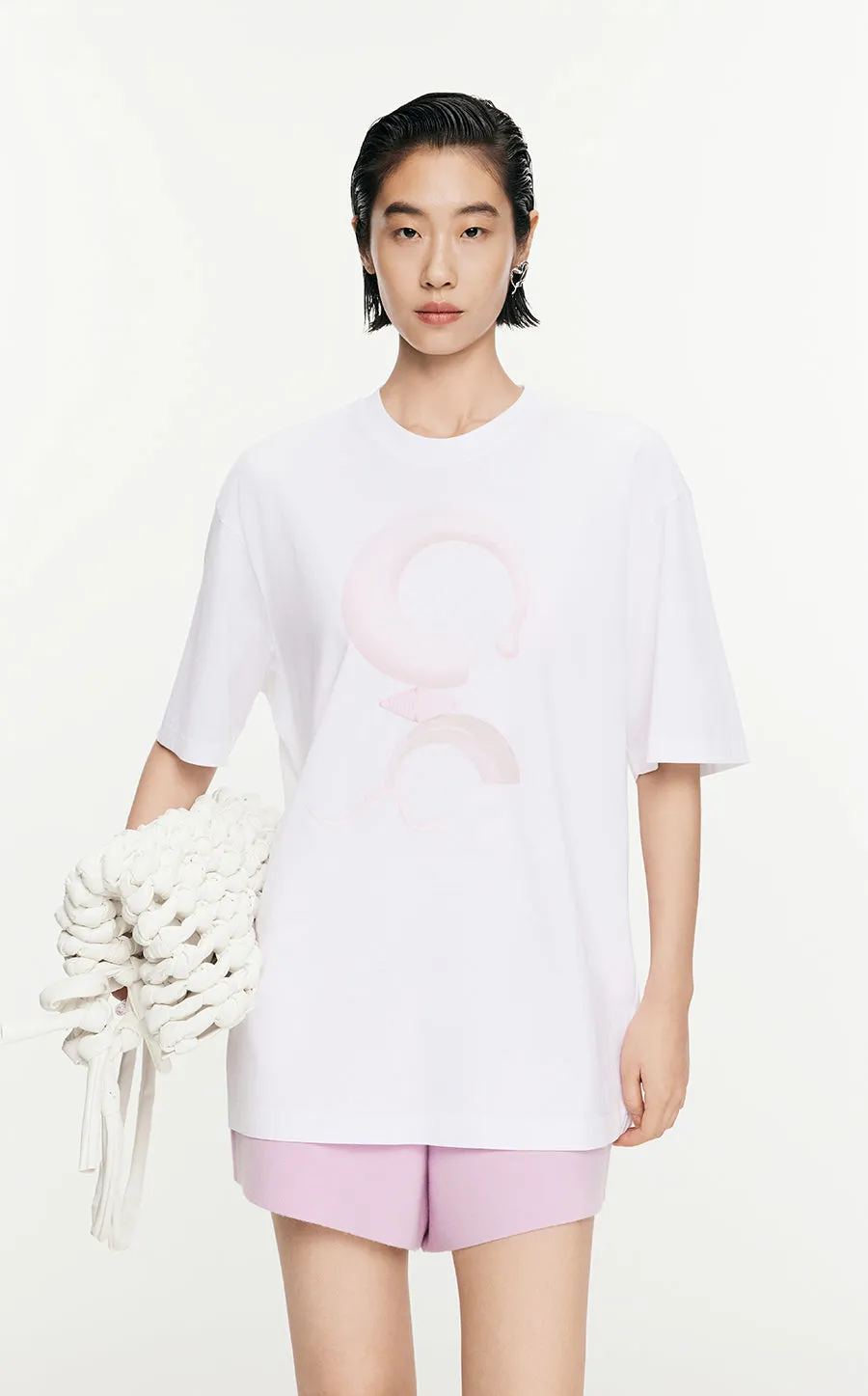 T-Shirt/JNBY Micro Elastic Loose Fitting Short-sleeved T-shirt