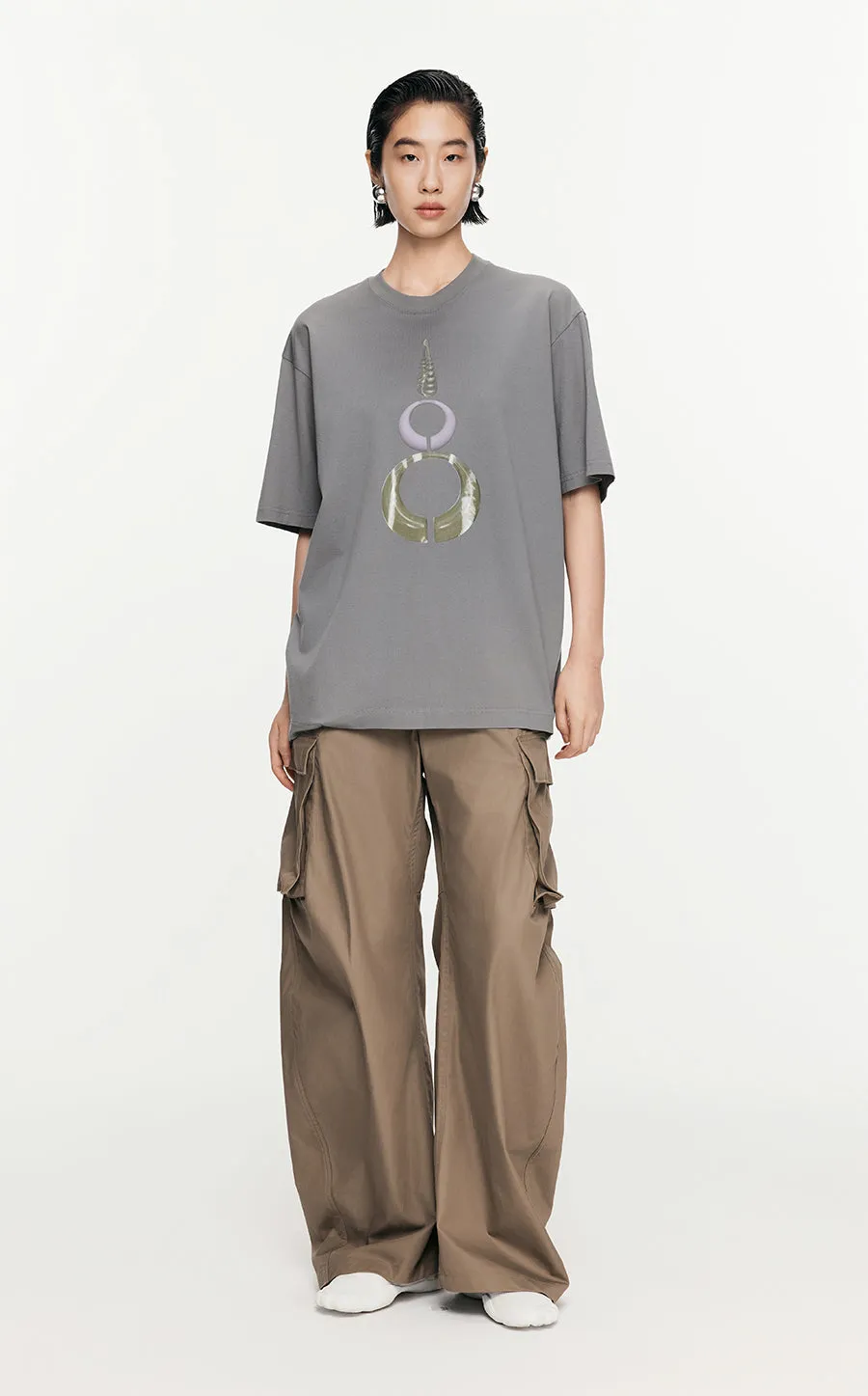 T-Shirt/JNBY Micro Elastic Loose Fitting Short-sleeved T-shirt