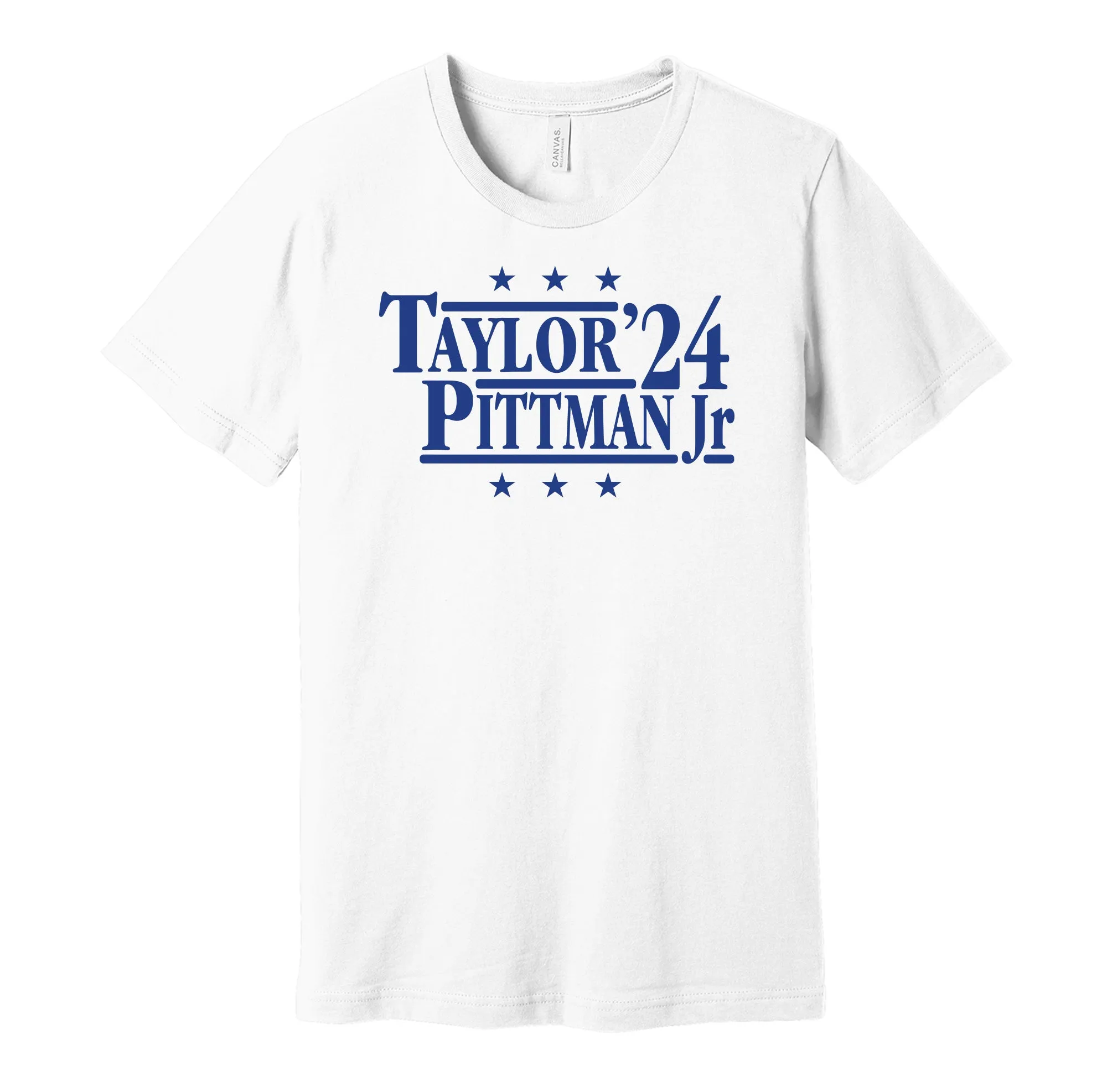 Taylor & Pittman Jr '24 - Indianapolis Football Legends Political Campaign Parody T-Shirt - Hyper Than Hype Shirts