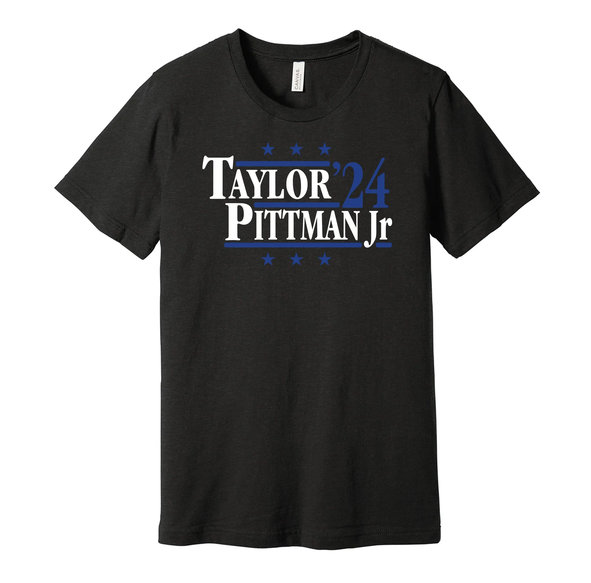 Taylor & Pittman Jr '24 - Indianapolis Football Legends Political Campaign Parody T-Shirt - Hyper Than Hype Shirts
