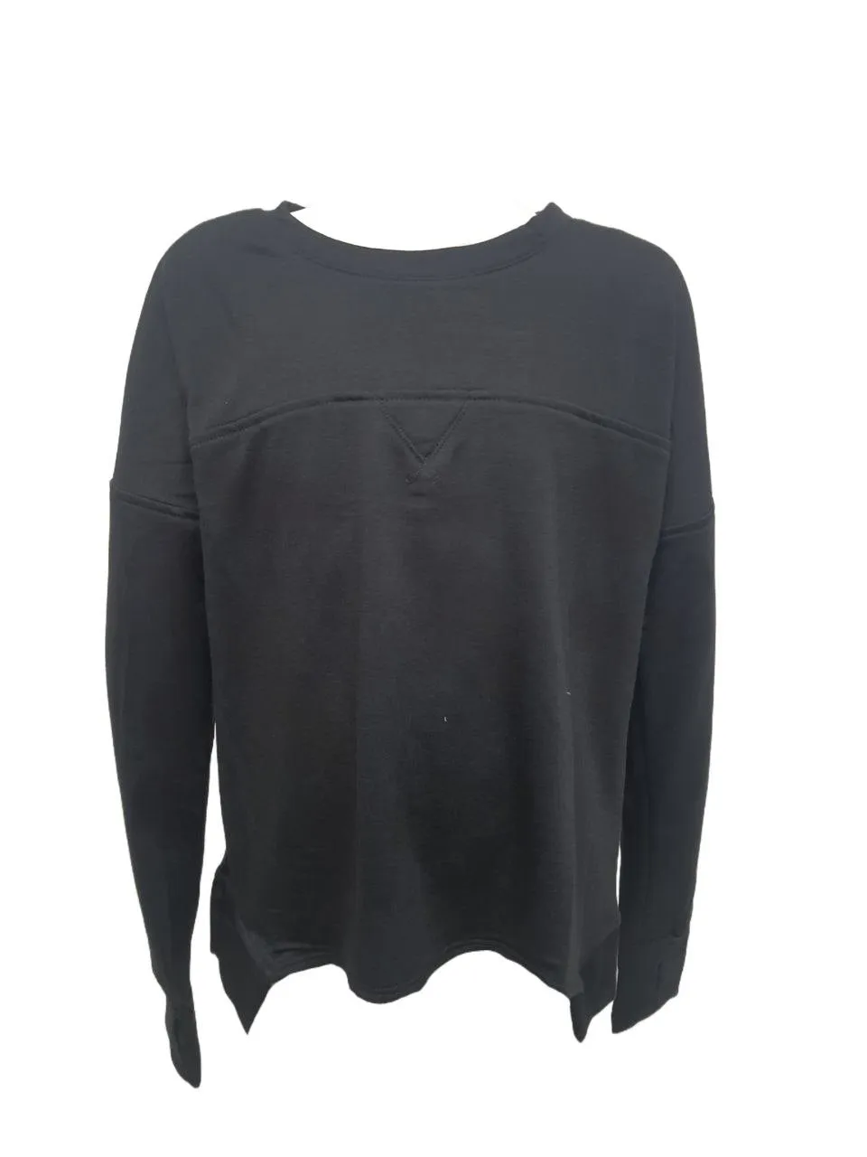TEREZ Girl's Black Fishnet Insert Sweatshirt #12428234 Large NWT