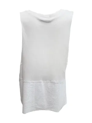 TEREZ Girl's White Pinhole Tank Shirt #14028531 Large NWT
