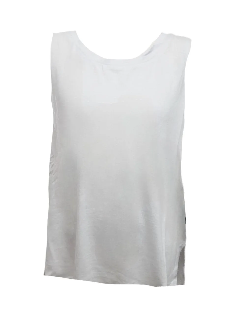 TEREZ Girl's White Pinhole Tank Shirt #14028531 Large NWT
