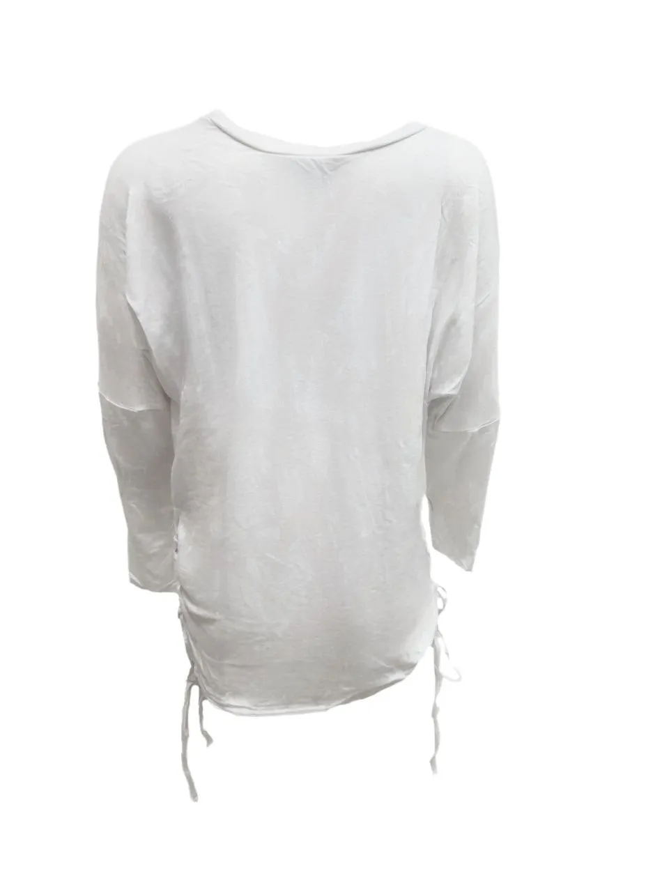 TEREZ Girl's White Side Tie Long Sleeve Shirt #1105547 Large NWT