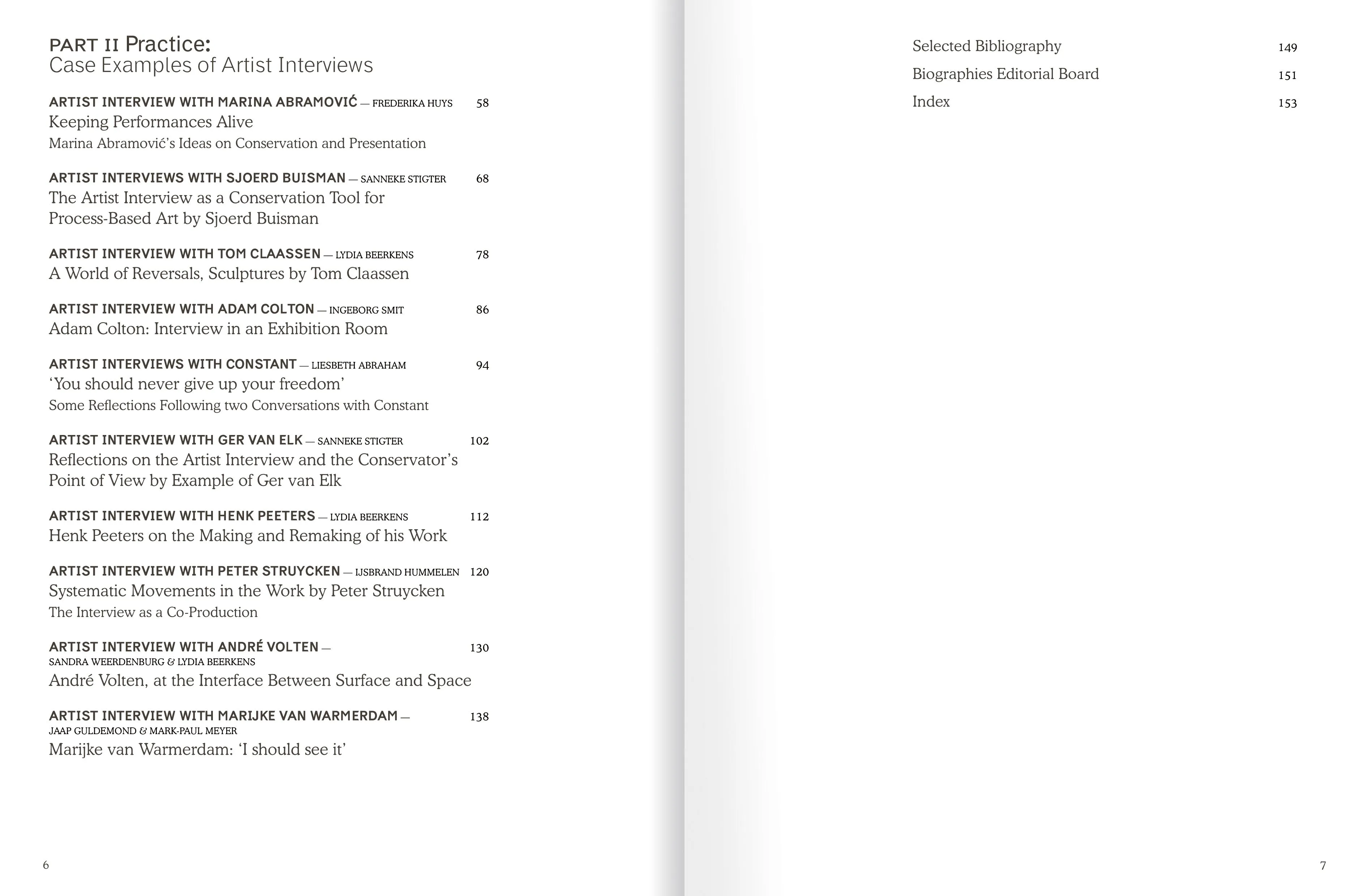 The Artist Interview. For conservation and presentation of contemporary art. Guidelines and practice