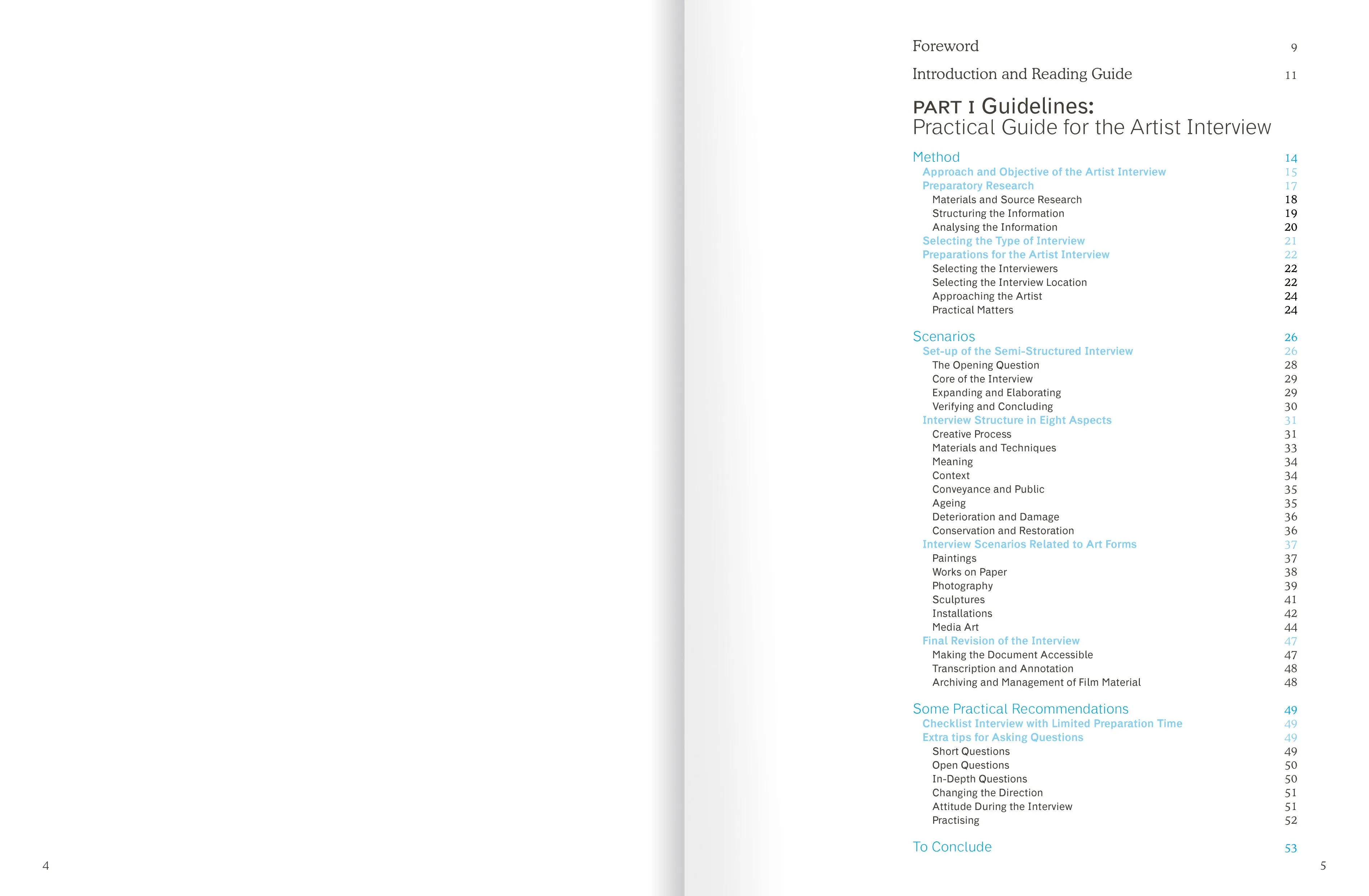The Artist Interview. For conservation and presentation of contemporary art. Guidelines and practice