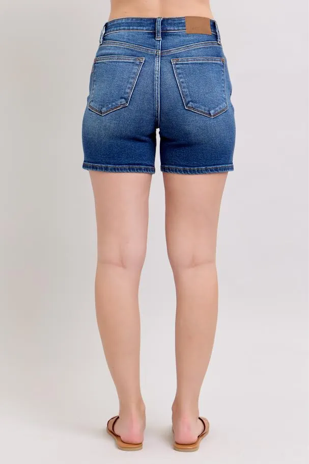 The Cora Denim Shorts - Dark Wash