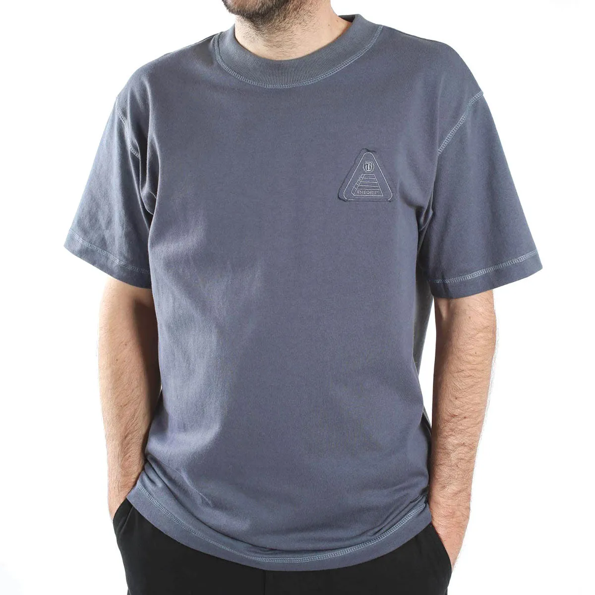 Theories Theoramid Heavyweight Stitch T-Shirt - Dark Slate