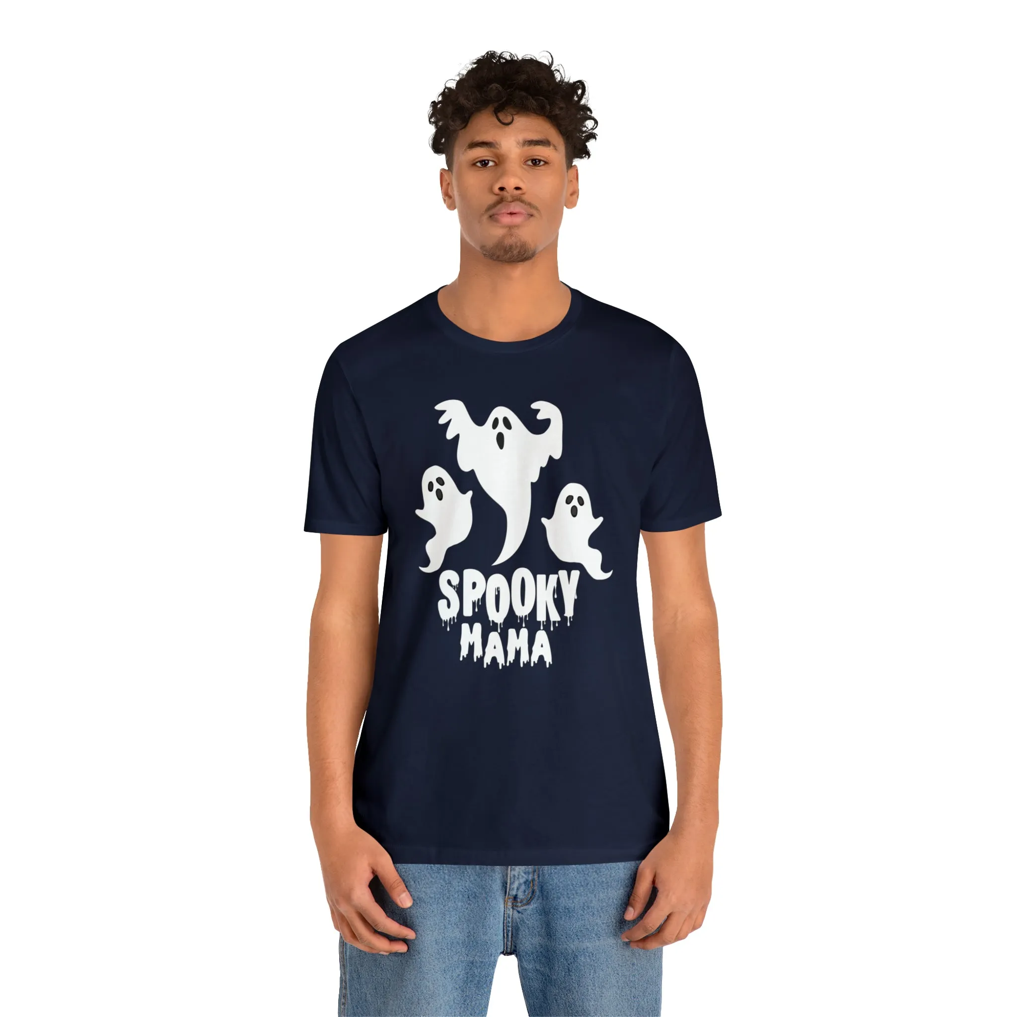 Three Scary Ghosts Halloween Boo T-Shirt | Spooky Ghost Mama Tee |  Bella Canvas 3001Unisex | Short Sleeve Tshirt