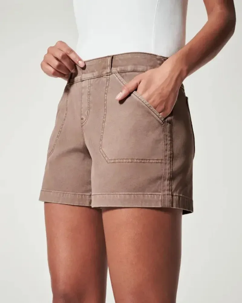 TrailBliss High Waist Utility Pocket Denim Shorts