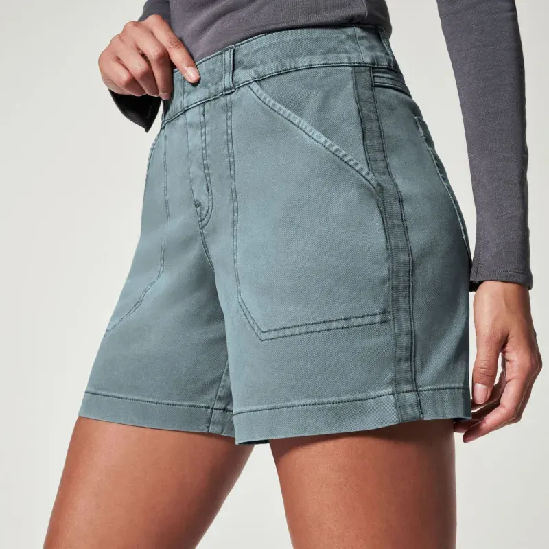TrailBliss High Waist Utility Pocket Denim Shorts