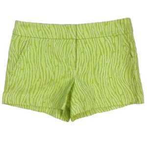 Trina Turk Women's Neon Lime Green Zebra Stripe Shorts Size 0 Pockets NWT  T