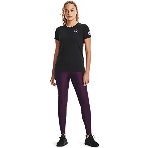 Under Armour Women's Freedom Flag T-Shirt , Black (002)/Stellar Pink , Medium