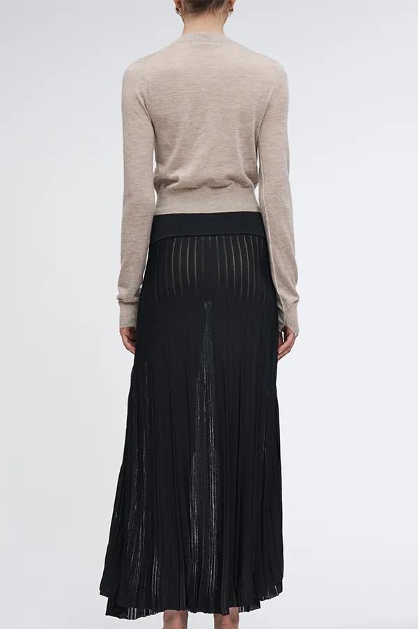 Variegated Pleat Skirt in Black