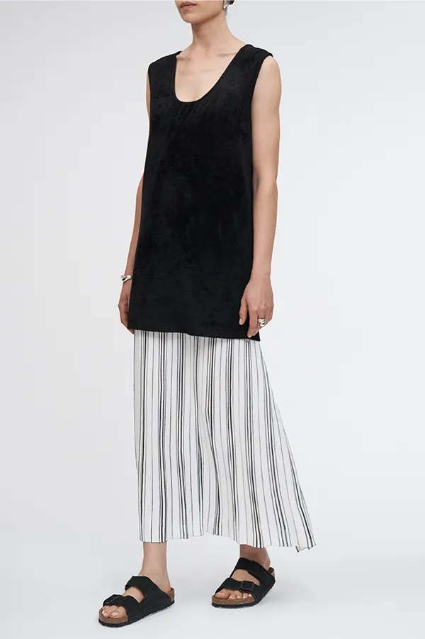Variegated Pleat Skirt in Off White