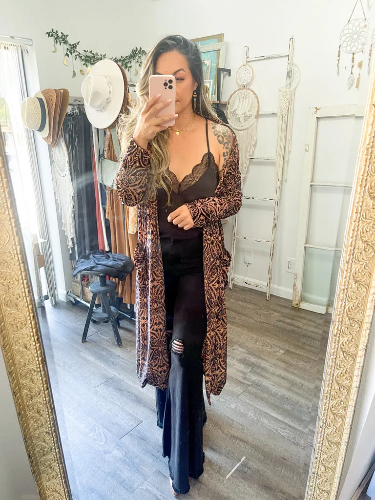 Velvet Stretch Cardigan
