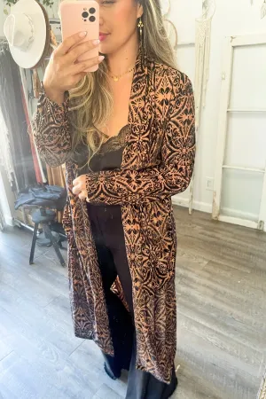 Velvet Stretch Cardigan