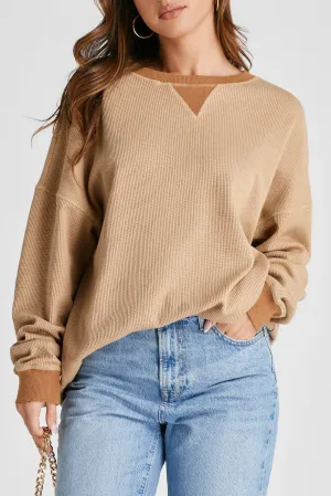 Vienna Waffle-Knit Long Sleeve Sweatshirt- Deal of the Day!