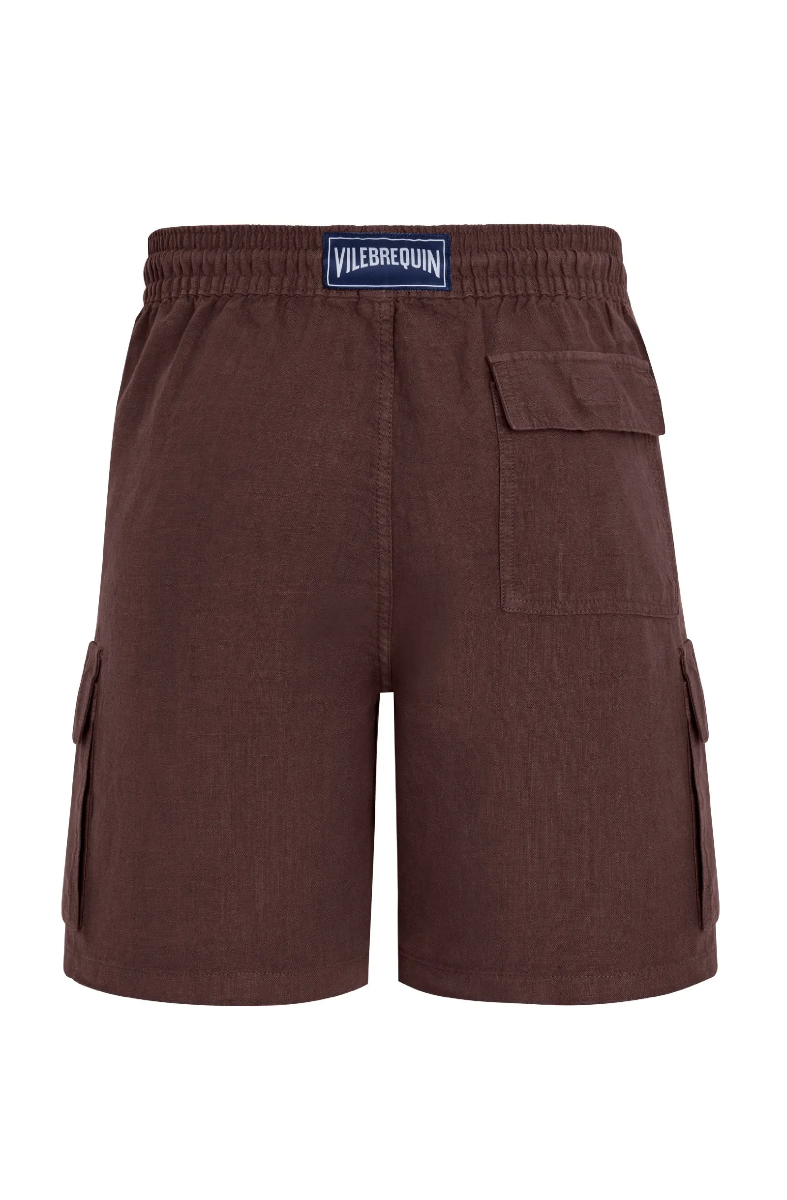 VILEBREQUIN Men Linen Bermuda Shorts Cargo Pockets