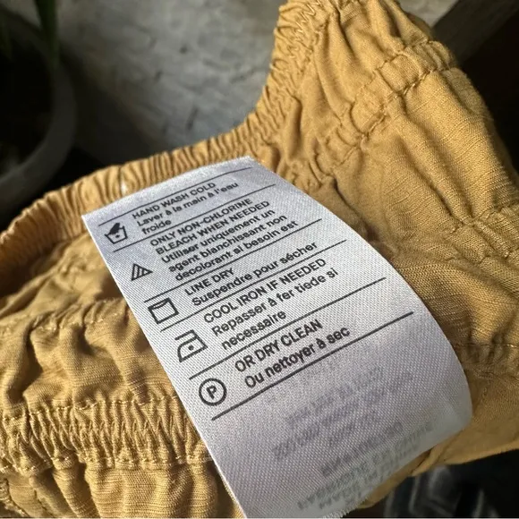VINCE Jute Tan Smocked Cotton Dress Shorts Size XL
