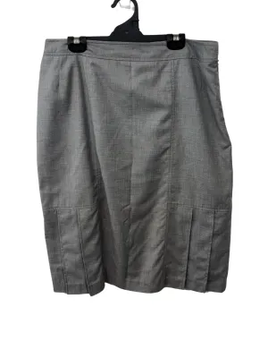 Vintage Light Grey Midi Skirt with Pleats