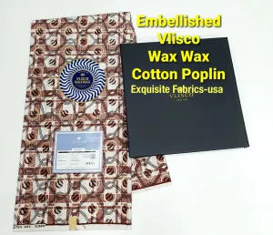 Vlisco Embellished Cotton Poplin Wax✨