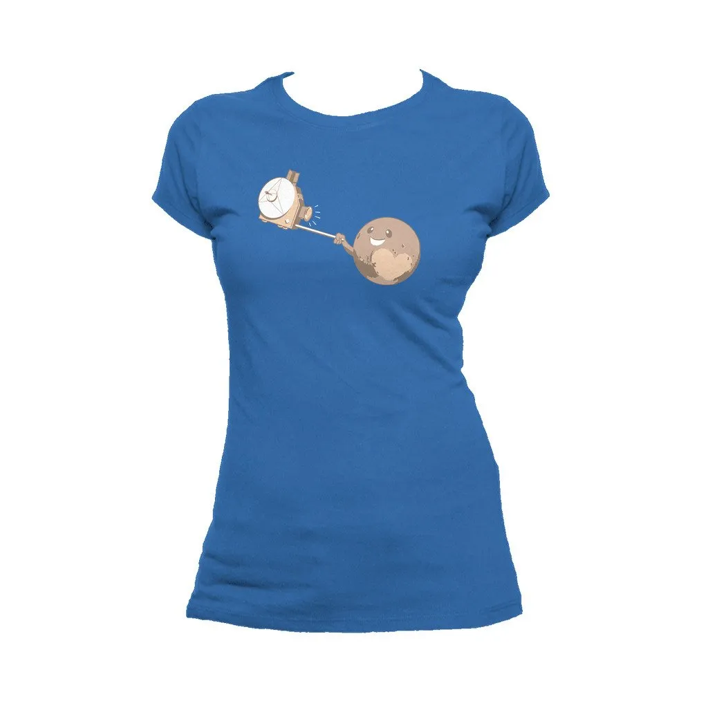 Weird Science Pluto Selfie Official Women's T-shirt (Royal Blue)