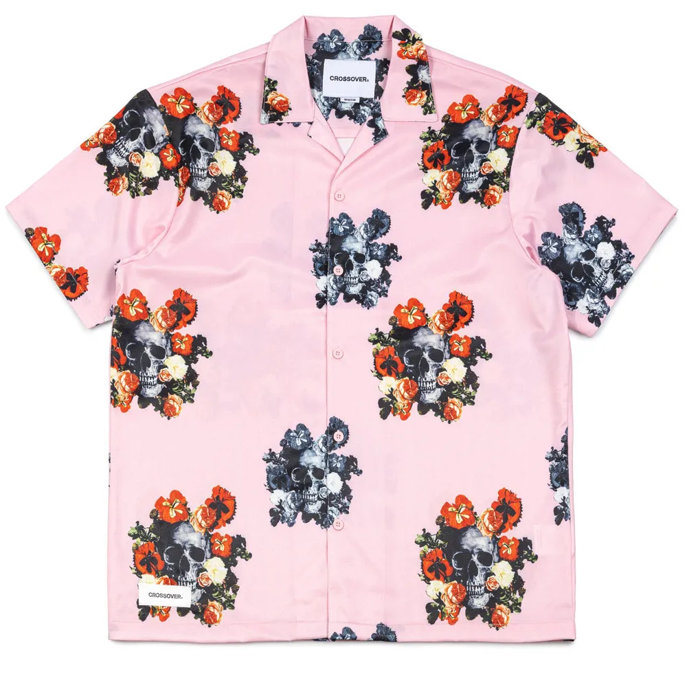 What Will Lasts Flower Skull Shirt | Pink