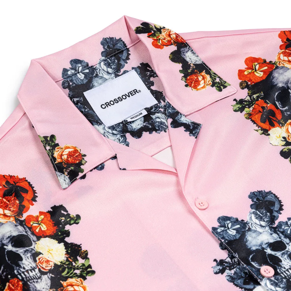 What Will Lasts Flower Skull Shirt | Pink