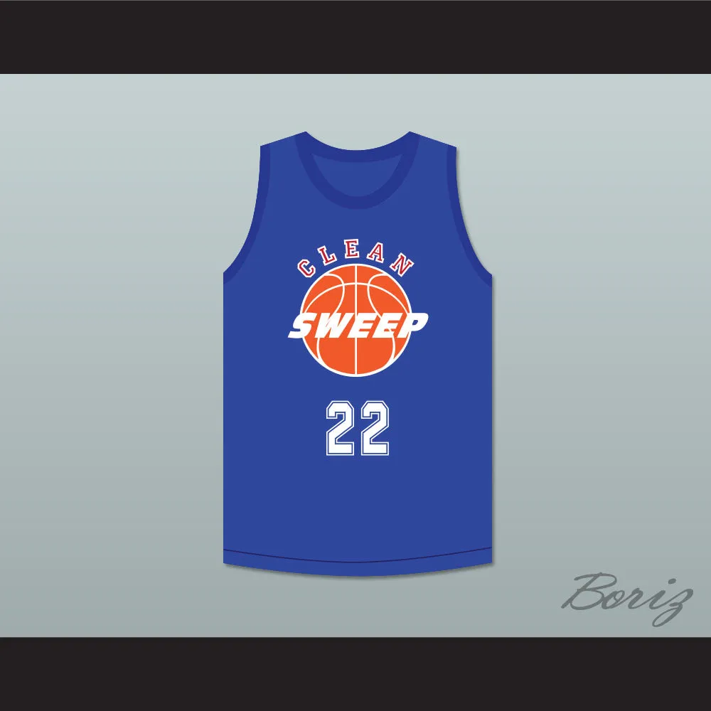 Willie 22 Clean Sweep Blue Basketball Jersey Slam Dunk Ernest