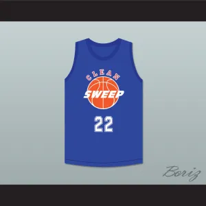 Willie 22 Clean Sweep Blue Basketball Jersey Slam Dunk Ernest
