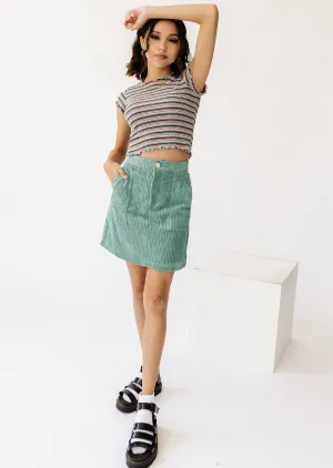 With The Band Mini Skirt// Teal