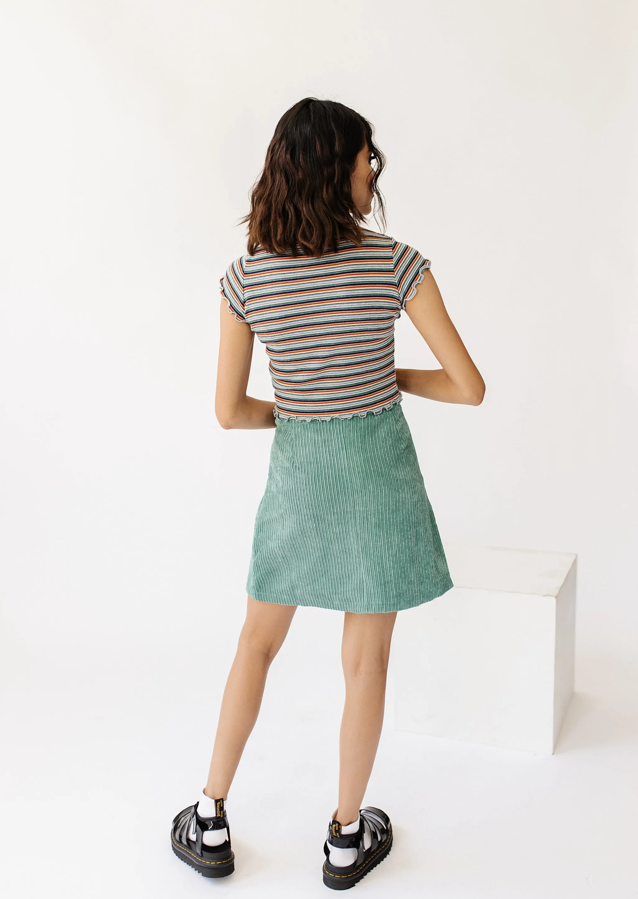 With The Band Mini Skirt// Teal