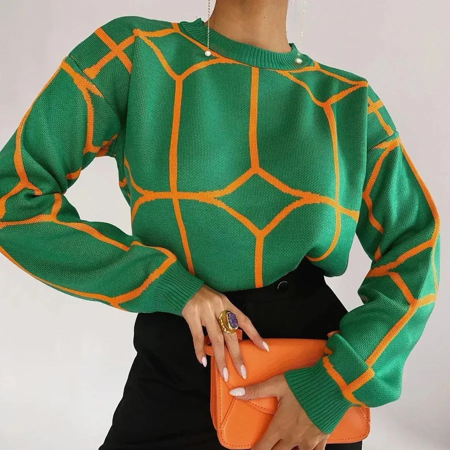 women's sweater long sleeve sweaters & cardigans rib-knit casual lines